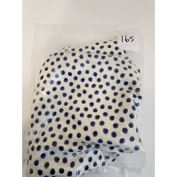H&M White Blue Polka Dot Linen Blend Paper Bag Retro Active Hi-Waist Shorts SZ M - Picture 8 of 8